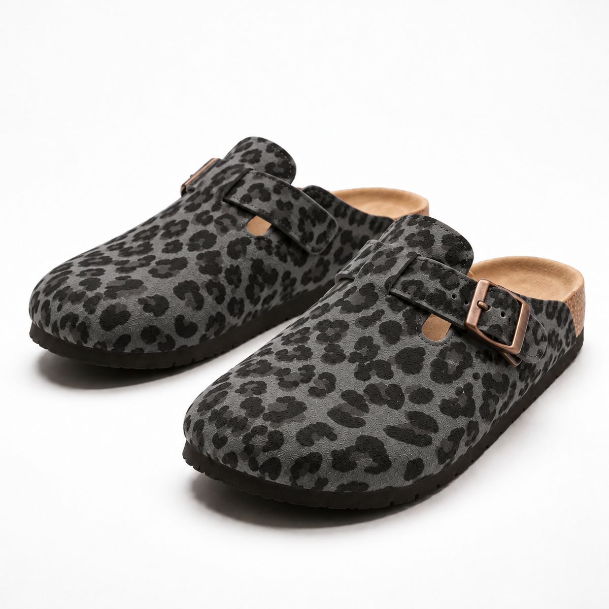 Leopard Suede Clogs