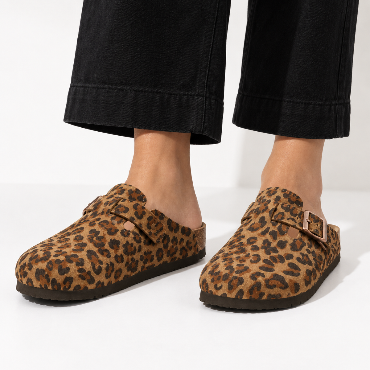 Leopard Suede Clogs